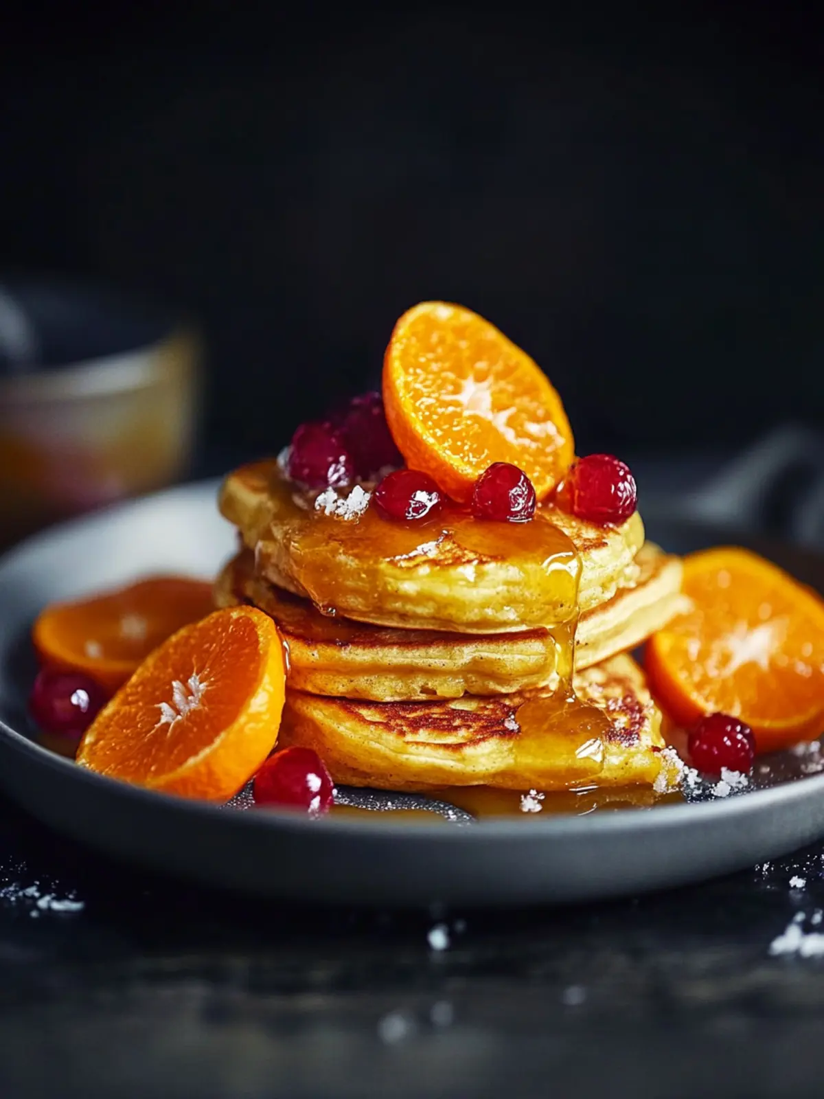 Fluffy Ricotta Hotcakes with Salted Caramel & Clementines 2 Ricotta hotcakes with salted caramel and clementines