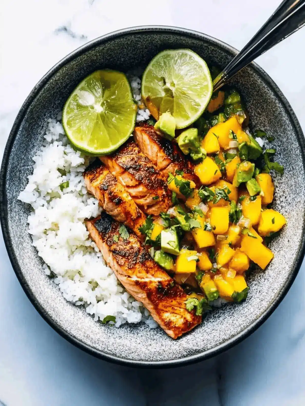 BBQ Salmon Bowls with Mango Avocado Salsa for Epic Weeknight Wins 3 BBQ Salmon Bowls with Mango Avocado Salsa