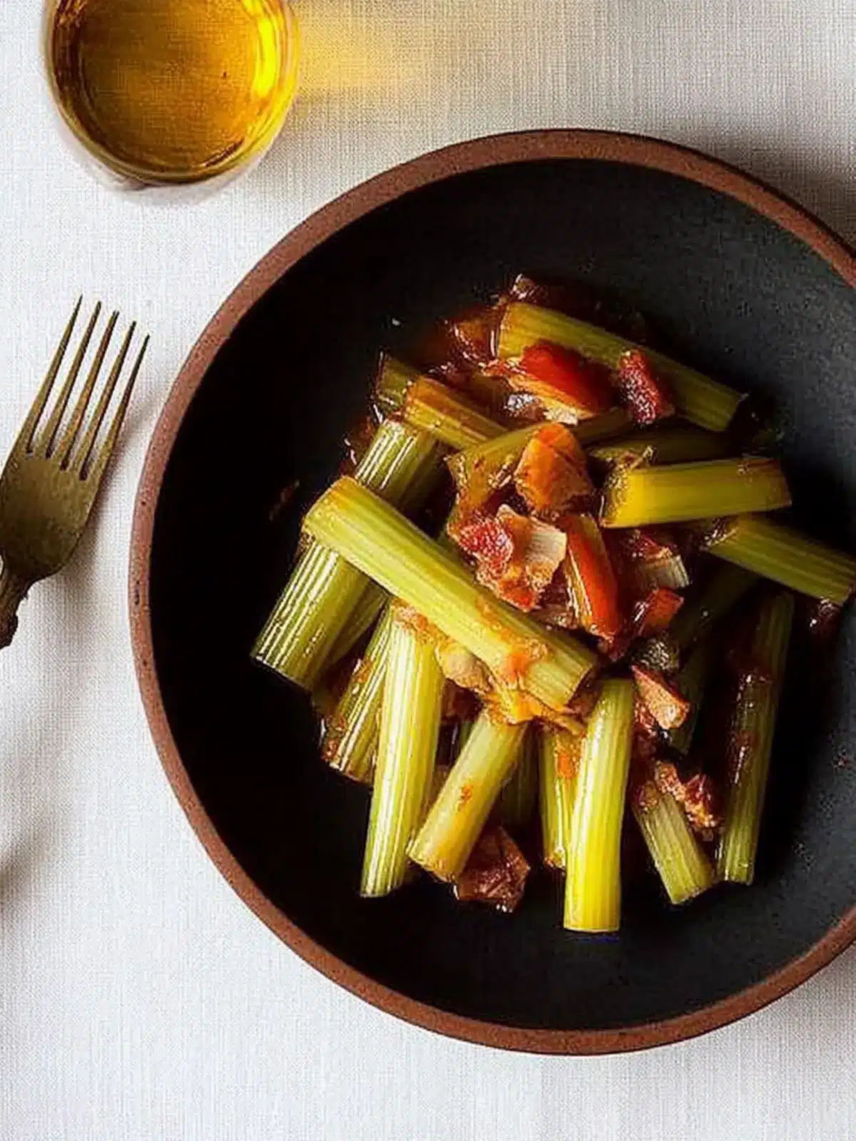 Savory Braised Celery with Pancetta and Tomatoes Delight 4 Braised Celery with Onion, Pancetta, and Tomatoes
