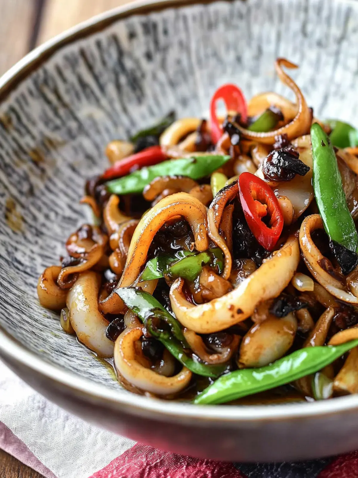 Stir-Fried Squid with Black Bean Sauce: Quick and Delectable Delight 3 Stir-Fried Squid with Black Bean Sauce
