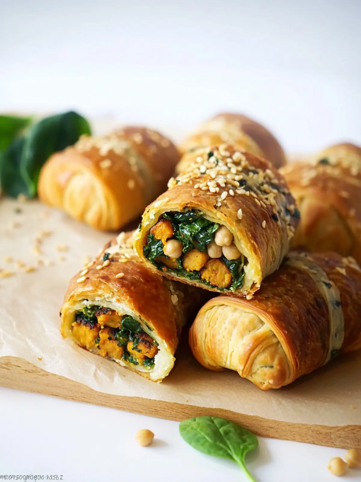 Irresistible Spinach, Chickpea and Sweet Potato Sausage Rolls 2 Spinach, chickpea and sweet potato sausage rolls