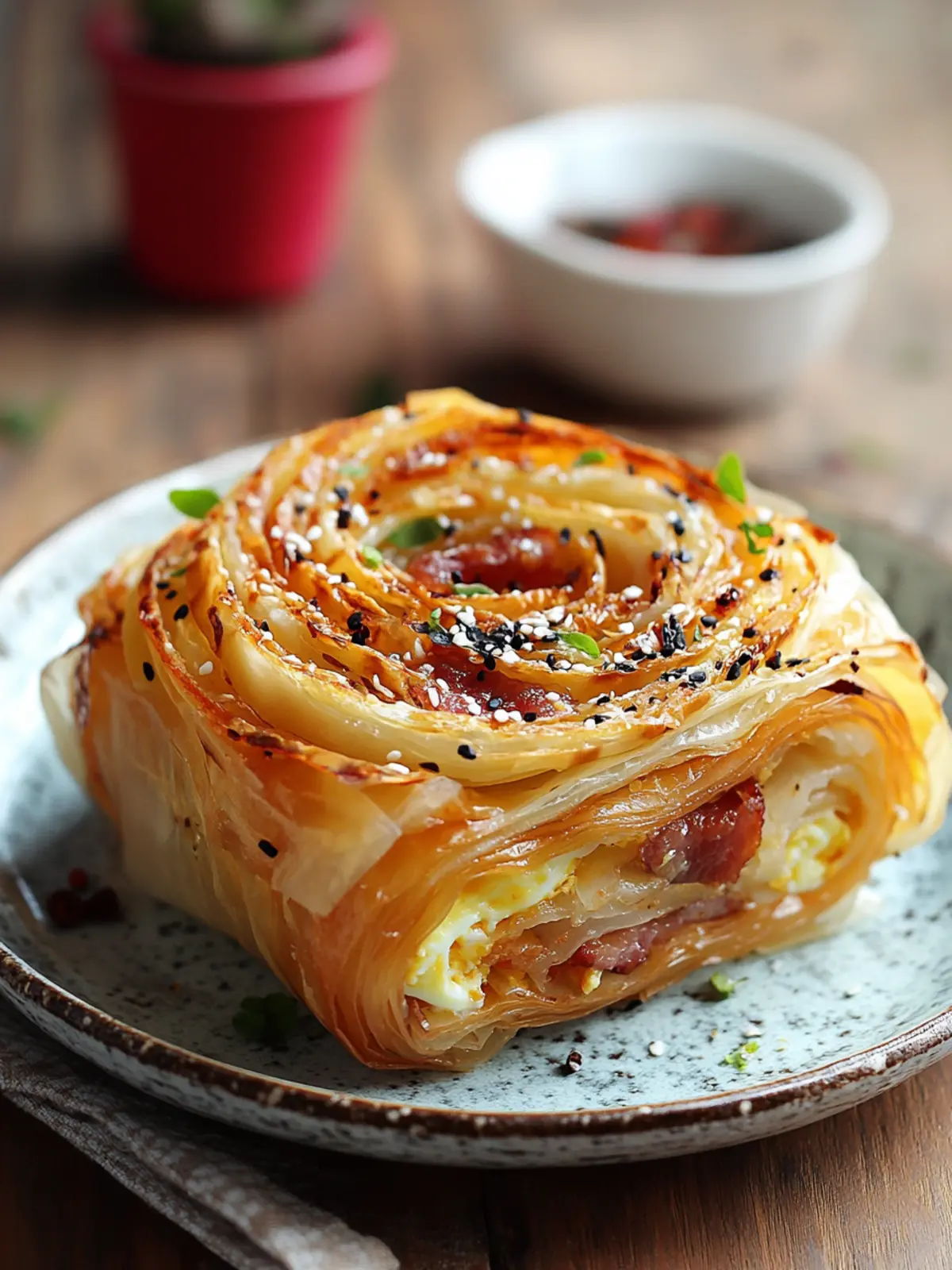 Bacon Egg and Cheese Rice Paper Spirals: A Crunchy Delight 3 Bacon Egg and Cheese Rice Paper Spiral