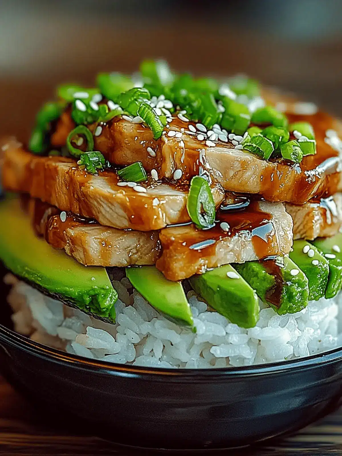 Teriyaki Chicken Avocado Rice Stack for a Quick, Fresh Meal 3 Teriyaki Chicken Avocado Rice