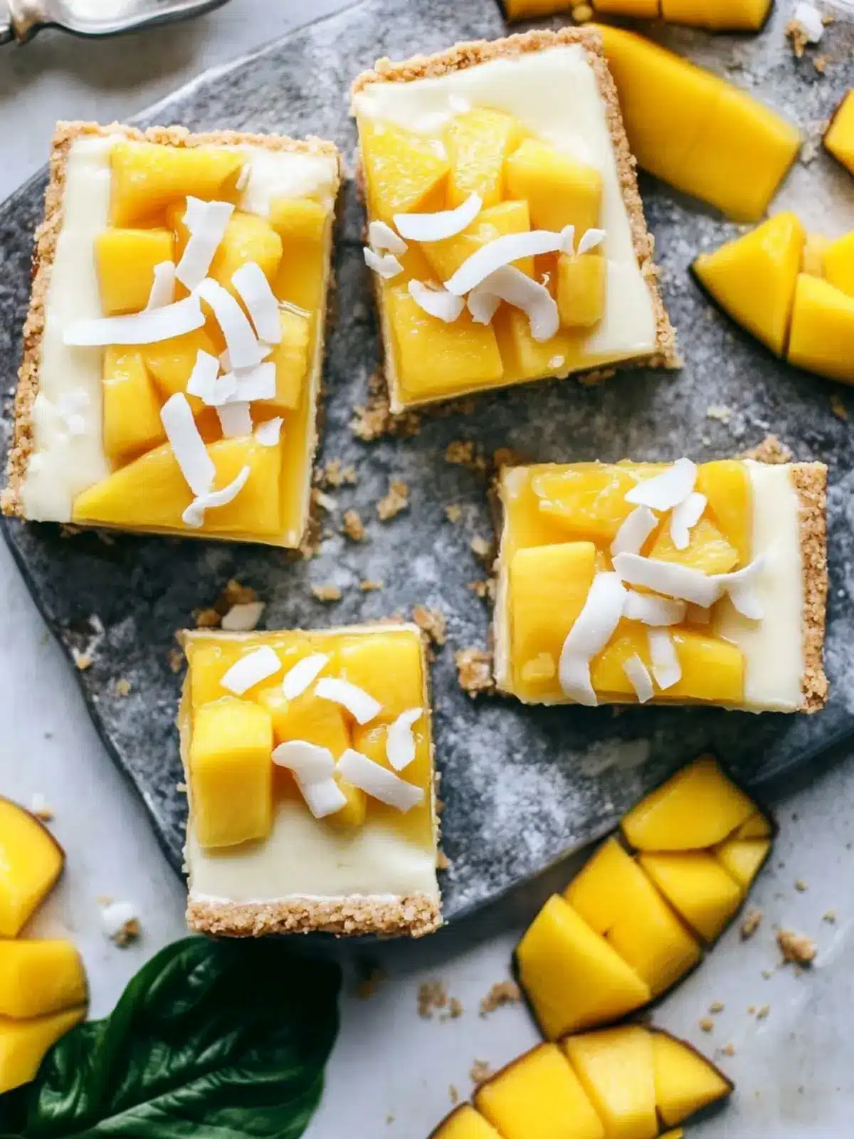 Decadent Coconut Mango Cheesecake Bars You ll Adore 3 Coconut Mango Cheesecake Bars
