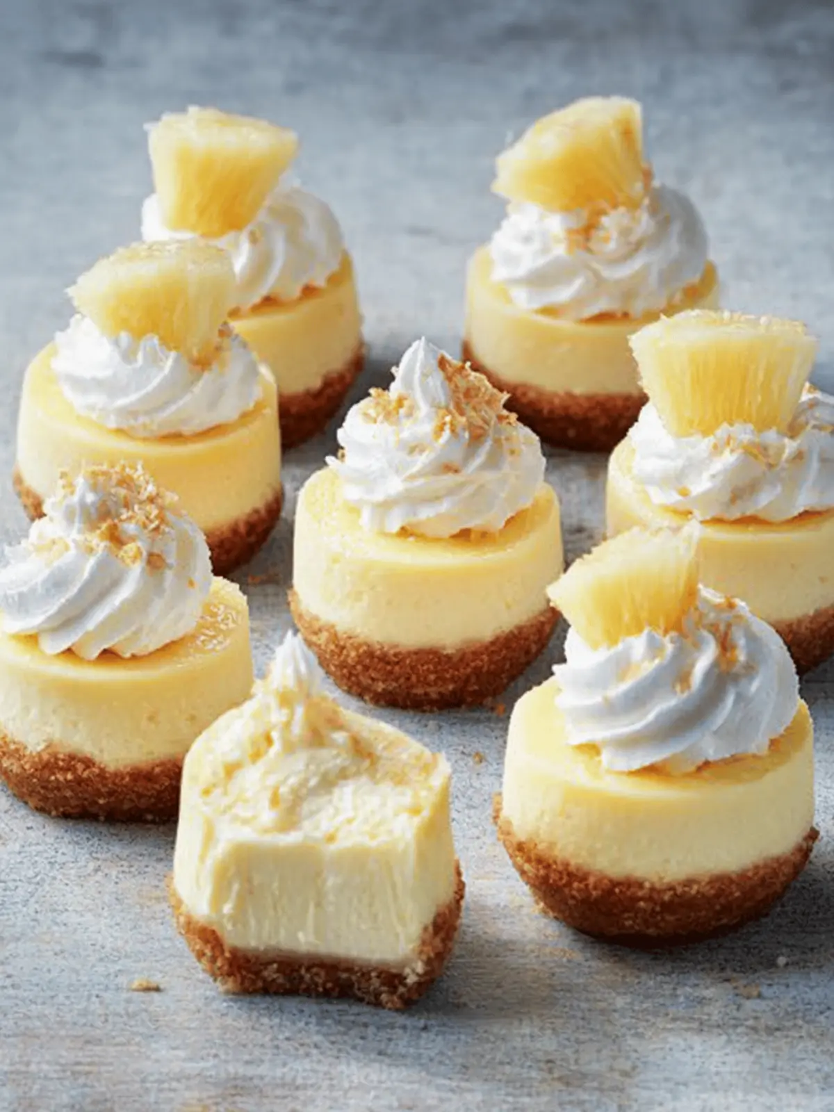 Irresistible Mini Pineapple and Coconut Milk Cheesecakes 3 Mini pineapple and condensed coconut milk cheesecakes