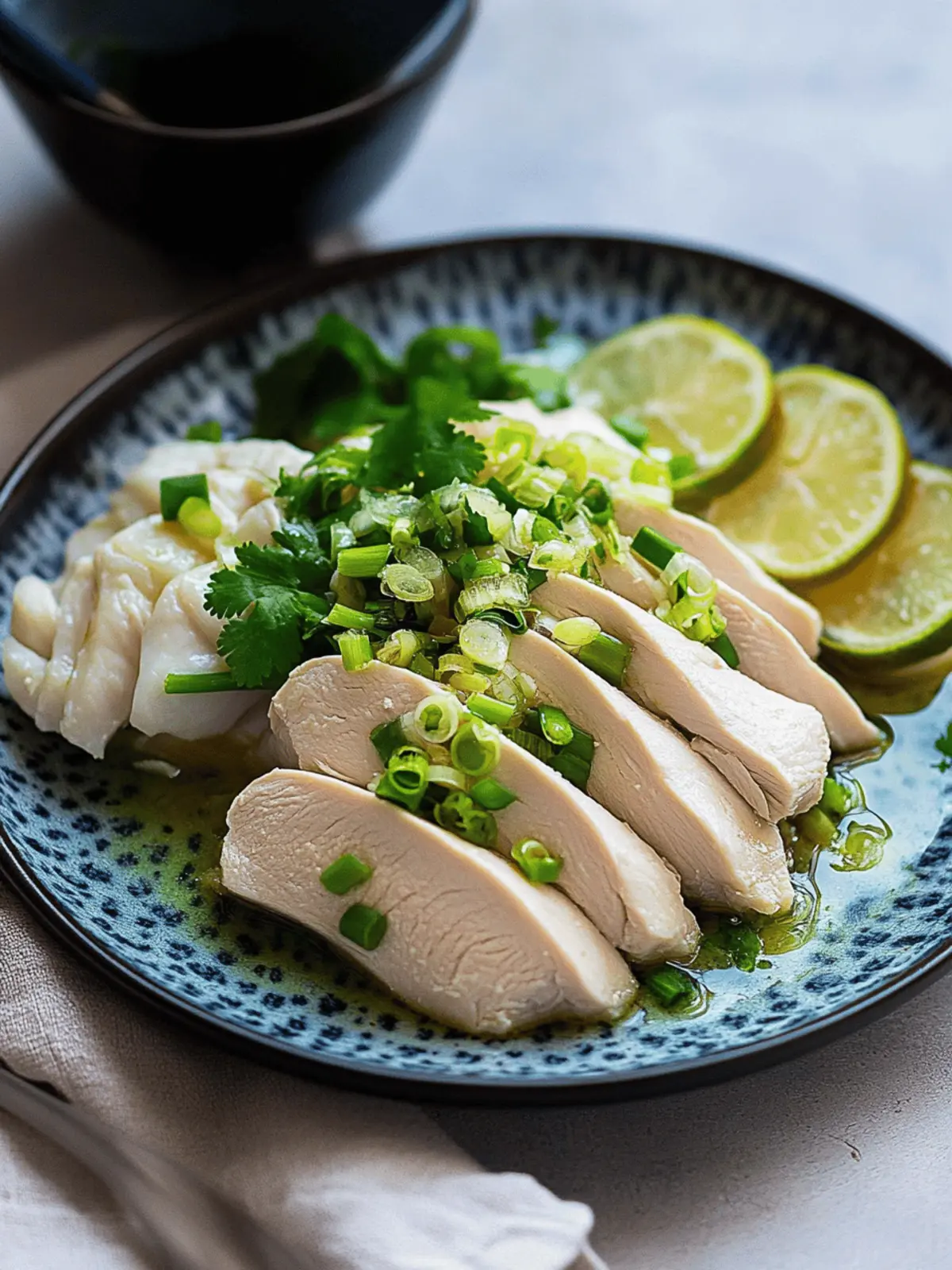 Moist Poached Chicken with Zesty Ginger Scallion Sauce 4 Poached Chicken with Ginger Scallion Sauce