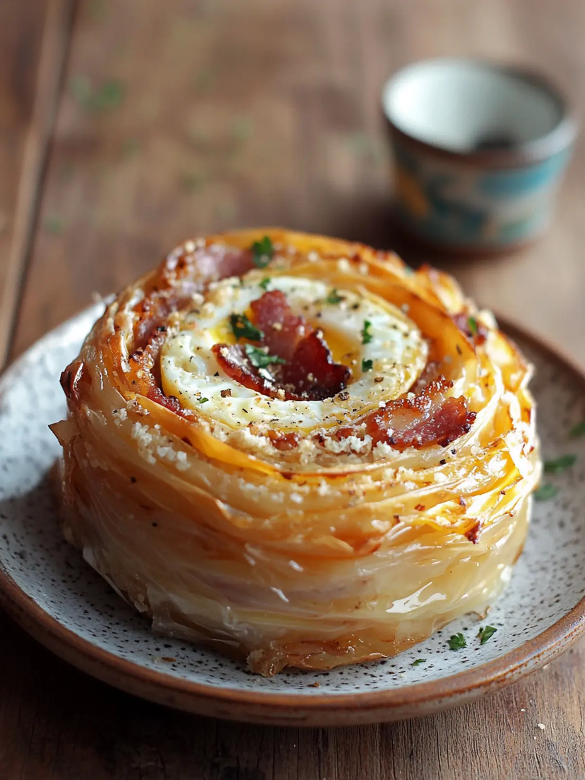 Bacon Egg and Cheese Rice Paper Spirals: A Crunchy Delight 2 Bacon Egg and Cheese Rice Paper Spiral