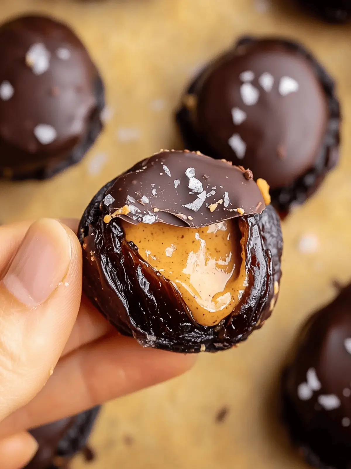 Irresistible Smashed Dates with Peanut Butter and Chocolate Delight 4 Smashed Dates with Peanut Butter and Chocolate