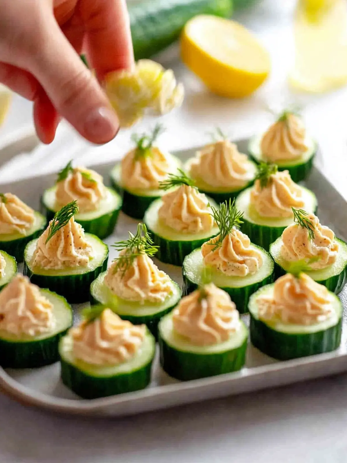Cucumber Canap s with Smoked Salmon Mousse Bliss 2 Cucumber Canap s with Smoked Salmon Mousse