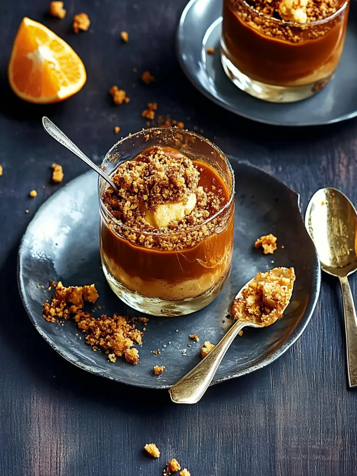 Irresistible Whiskey, Caramel and Orange Mousse with Crumble 3 Whiskey, Caramel and Orange Mousse with Orange Crumble