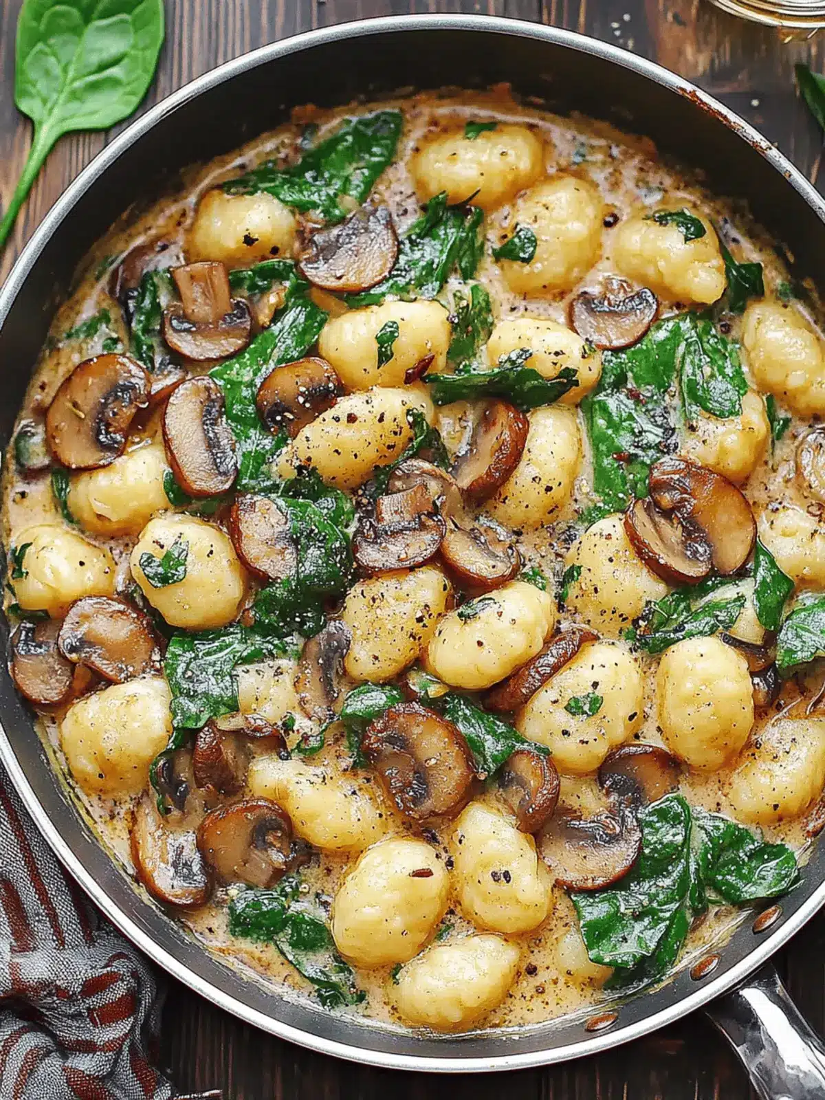 Creamy Spinach and Mushroom Gnocchi Ready in 20 Minutes! 2 Creamy Spinach and Mushroom Gnocchi