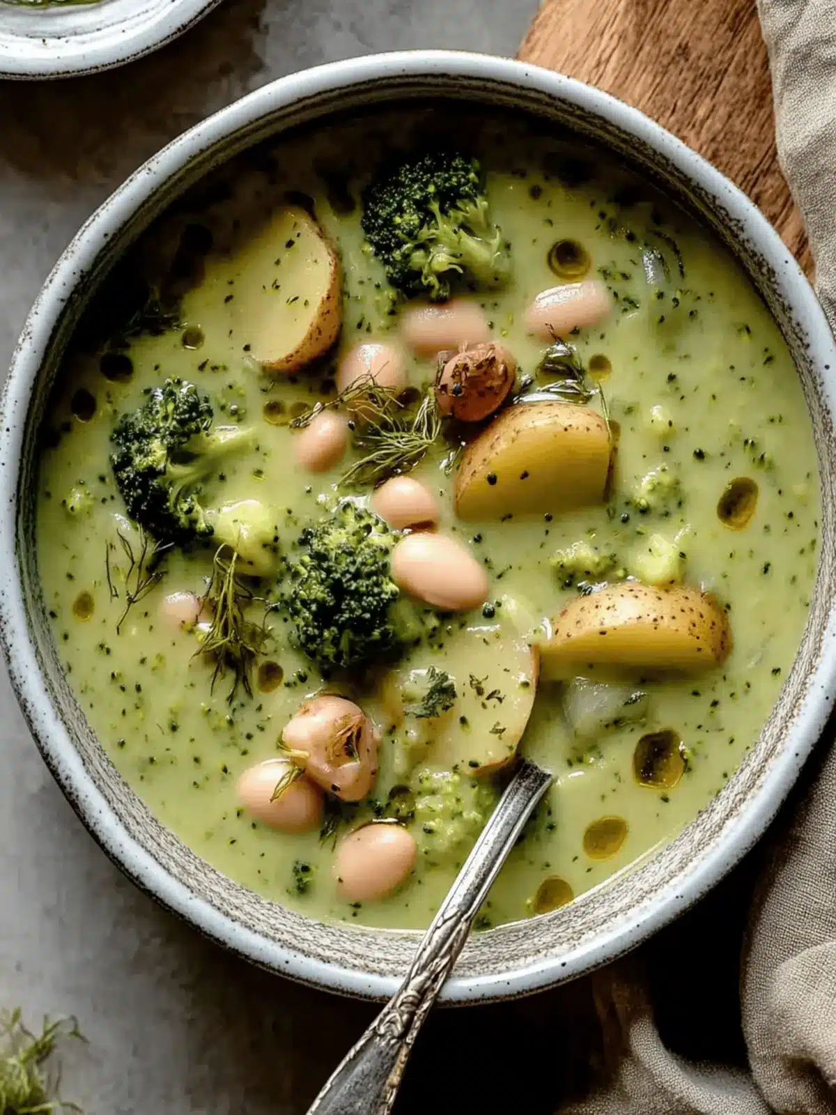 Creamy Broccoli Dill Pickle Soup with White Beans & Potatoes 4 Broccoli Dill Pickle Soup with White Beans & Potatoes