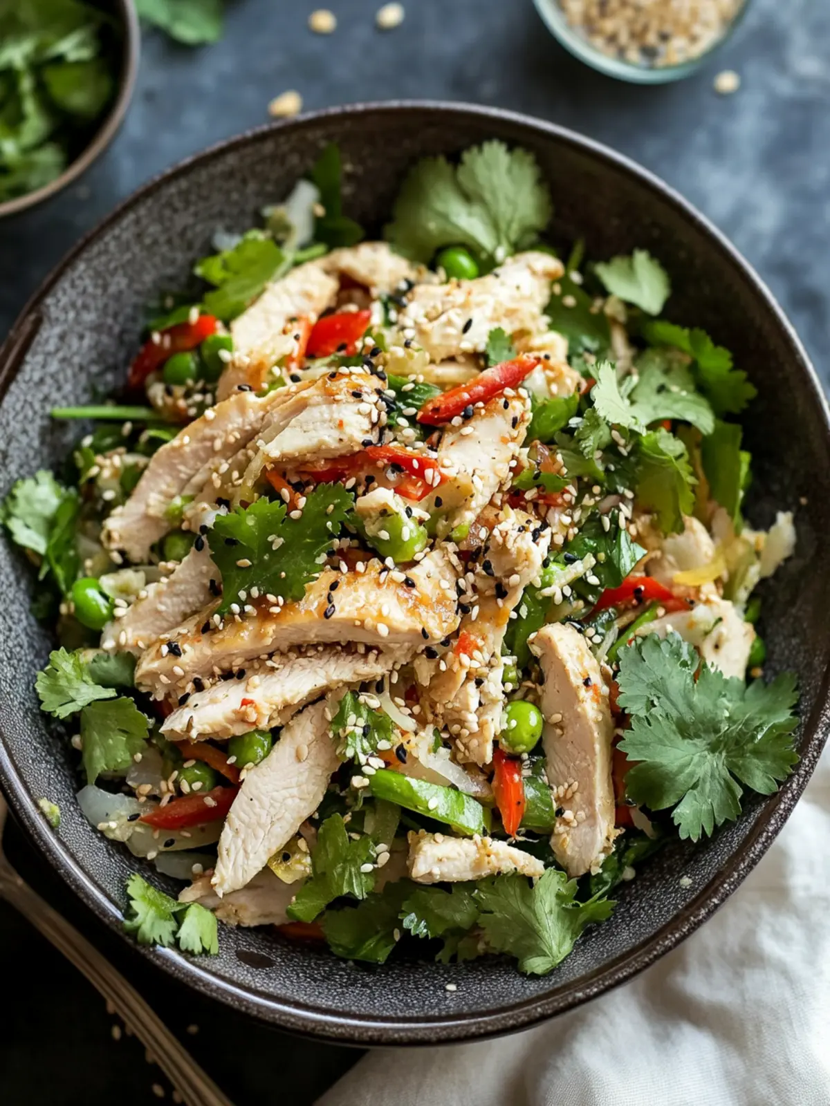 Poached Coconut Chicken Sesame Salad for a Fresh Flavor Boost 4 Poached Coconut Chicken Sesame Salad