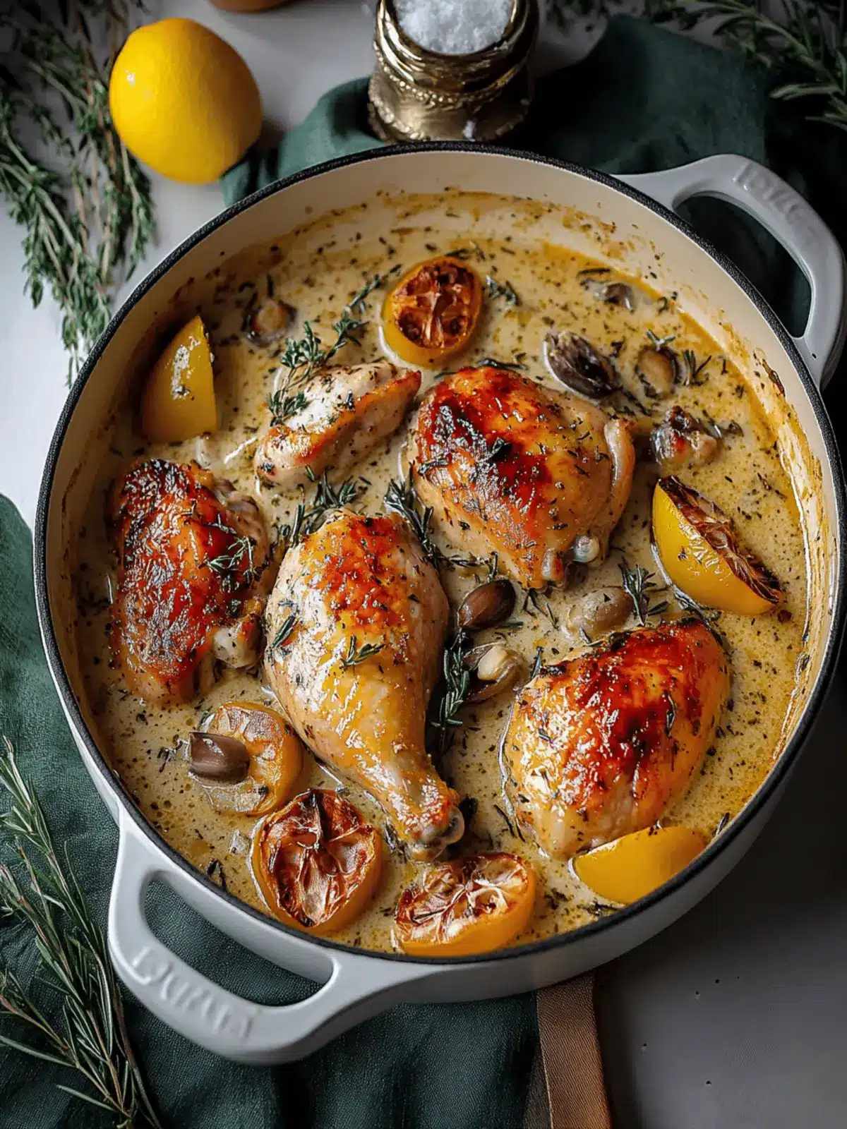 Creamy White Wine Sauce Herb Roasted Chicken to Impress 2 Herb Roasted Chicken in Creamy White Wine Sauce