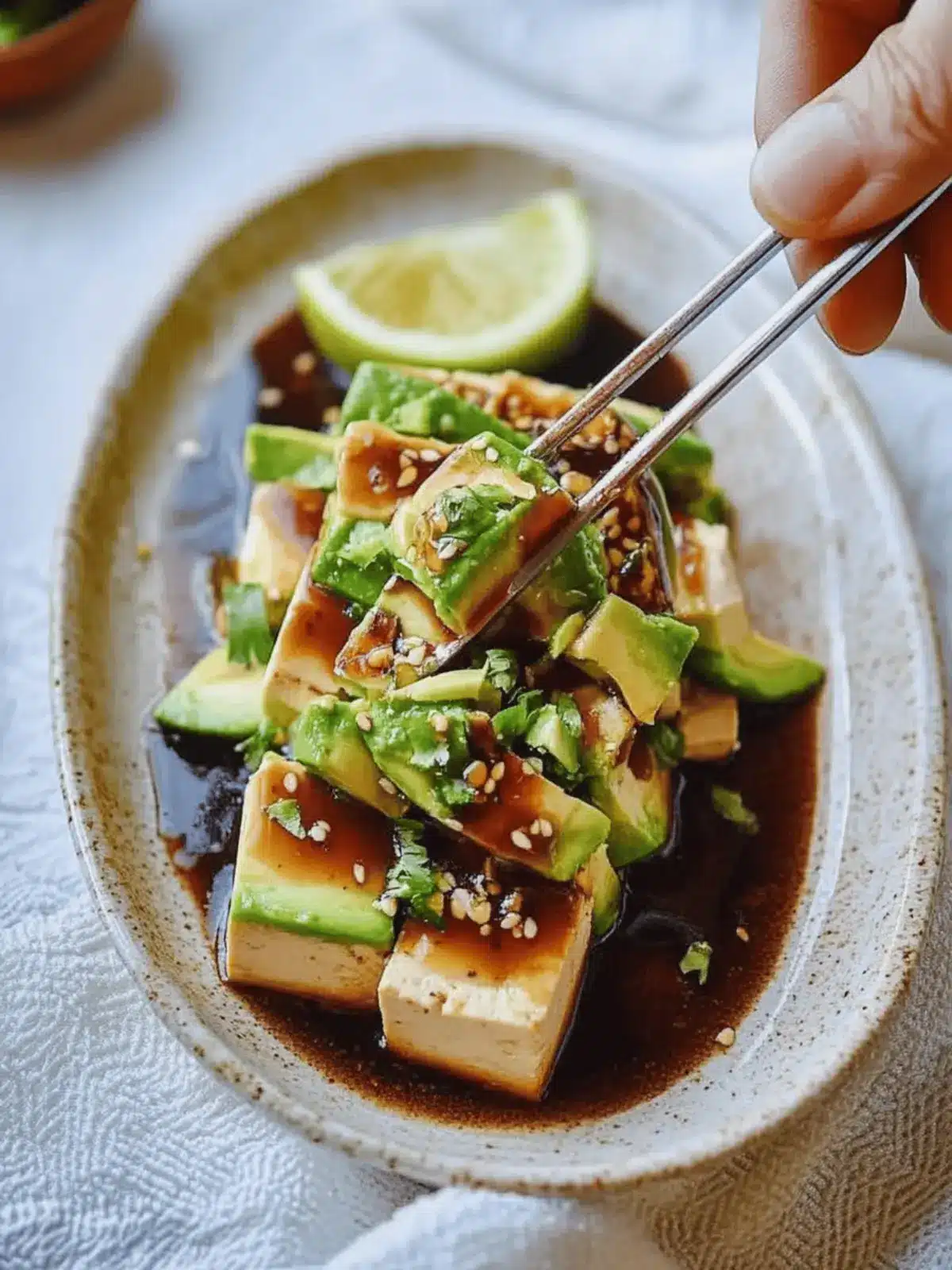 Delicious Tofu Avocado Salad with a Tangy Asian Twist 4 Tofu Avocado Salad