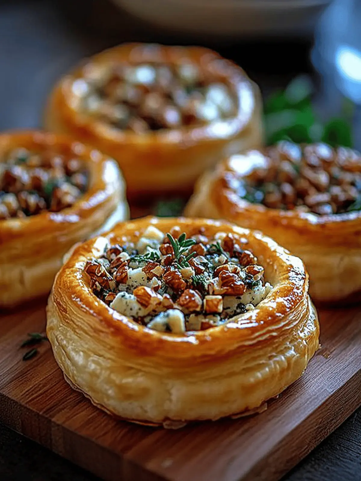Irresistible Blue Cheese Walnut Thyme Puff Pastry Twirl Recipe 4 Blue Cheese Walnut Thyme Puff Pastry Twirl