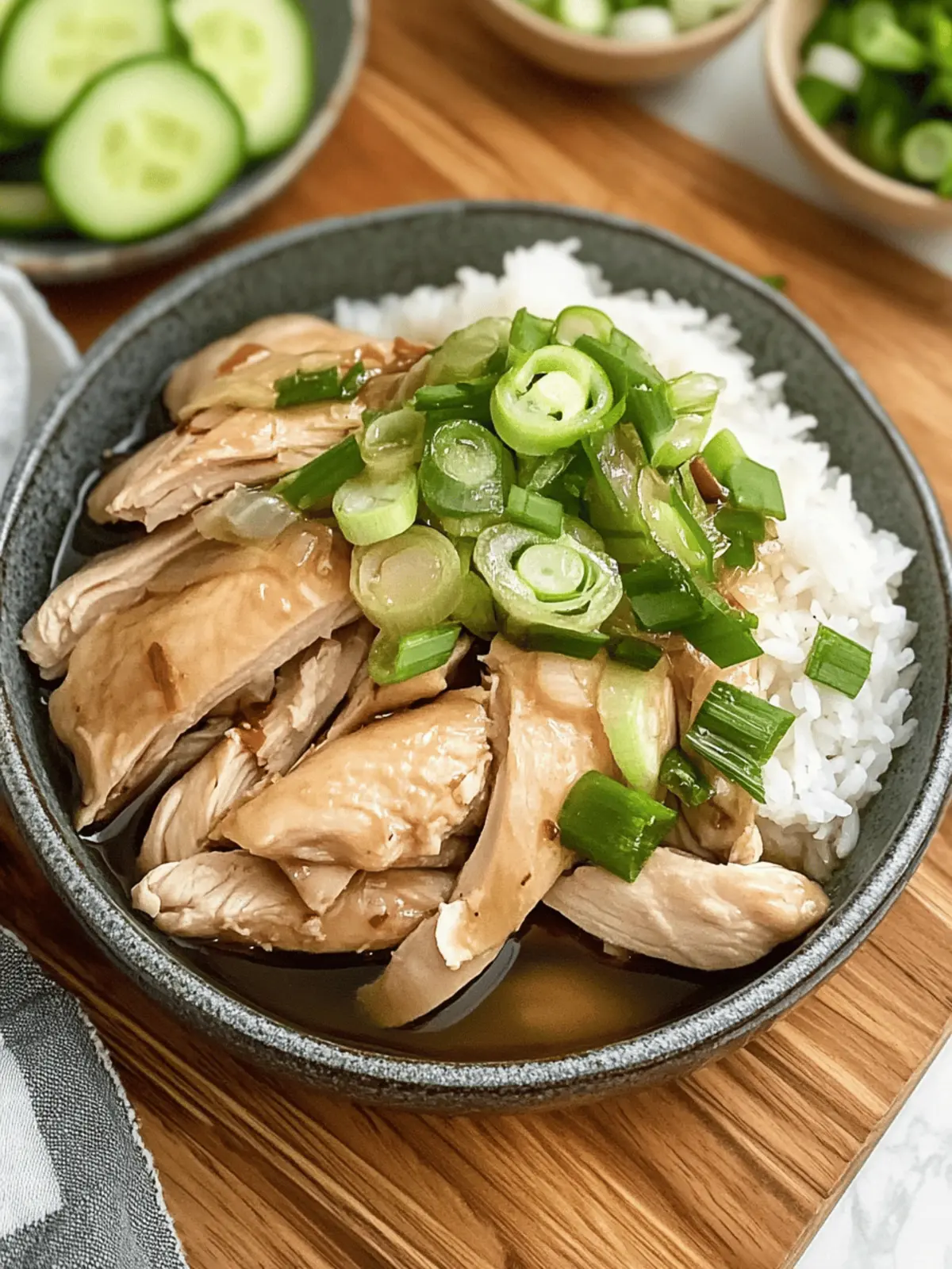 Savory Poached Chinese Chicken with Zesty Ginger Scallion Sauce 3 Poached Chinese Chicken with Ginger Scallion Sauce