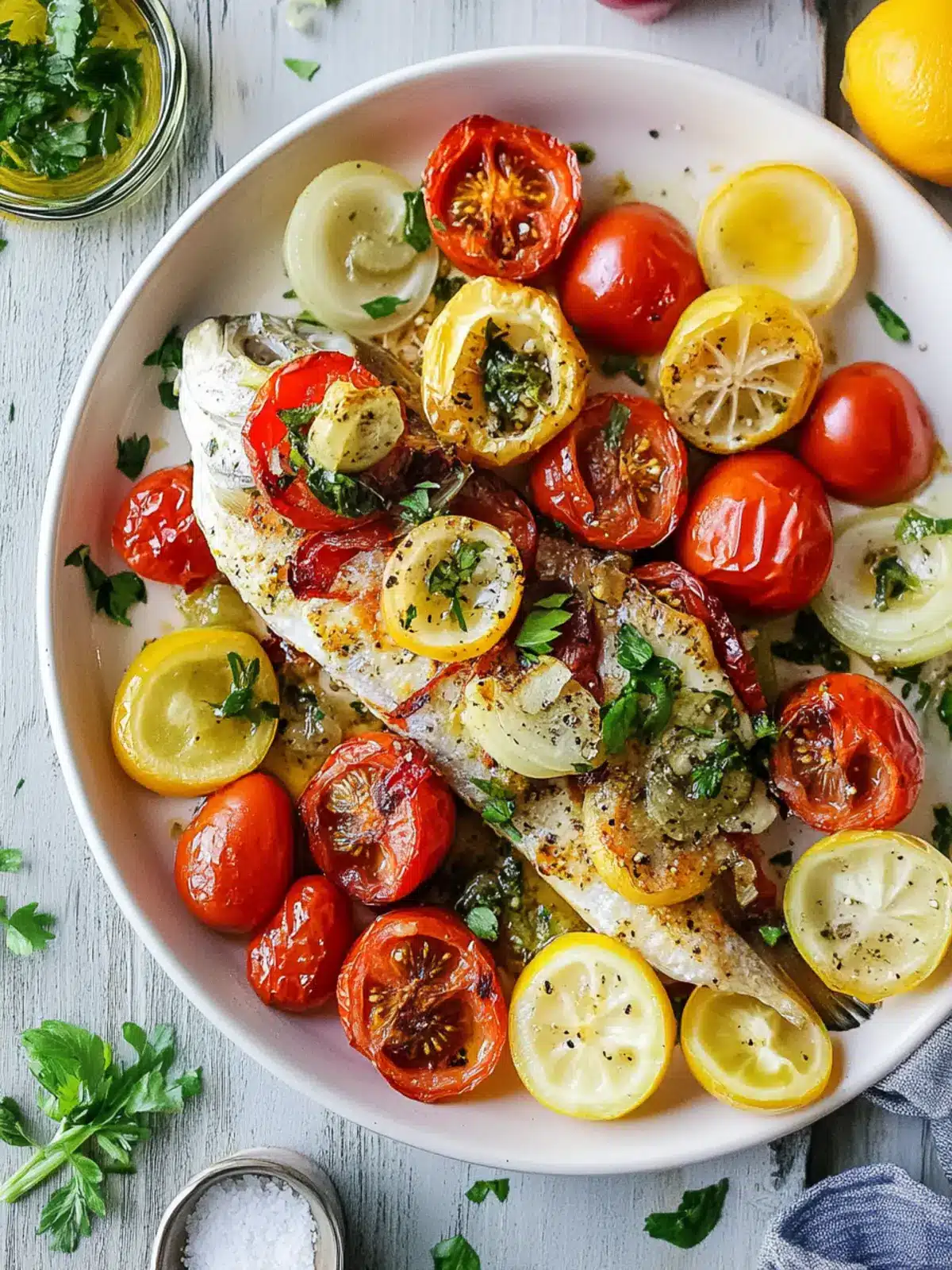 Savory Greekstyle Baked Fish With Tomatoes and Onions Delight 2 Greekstyle Baked Fish With Tomatoes and Onions