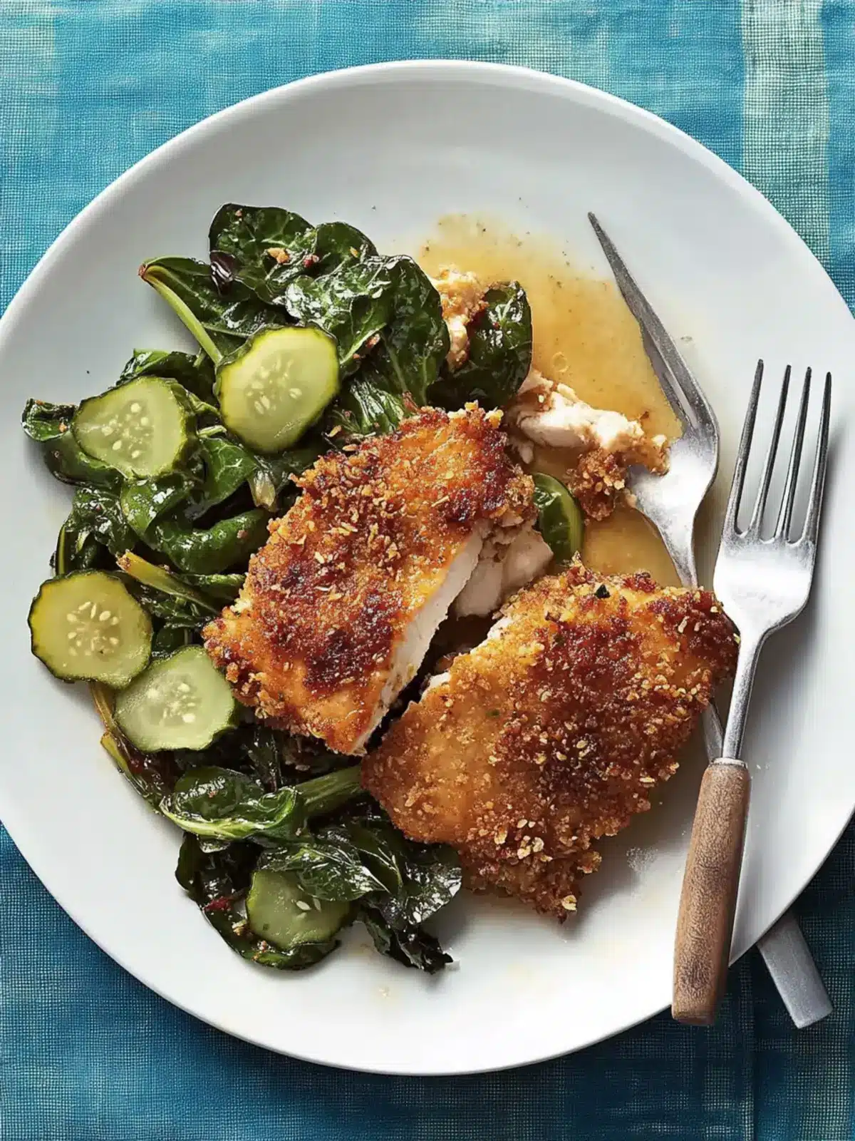 Crispy Coconut Chicken with Zesty Pickled Pepper Collards 3 Coconut Chicken with Pickled Pepper Collards