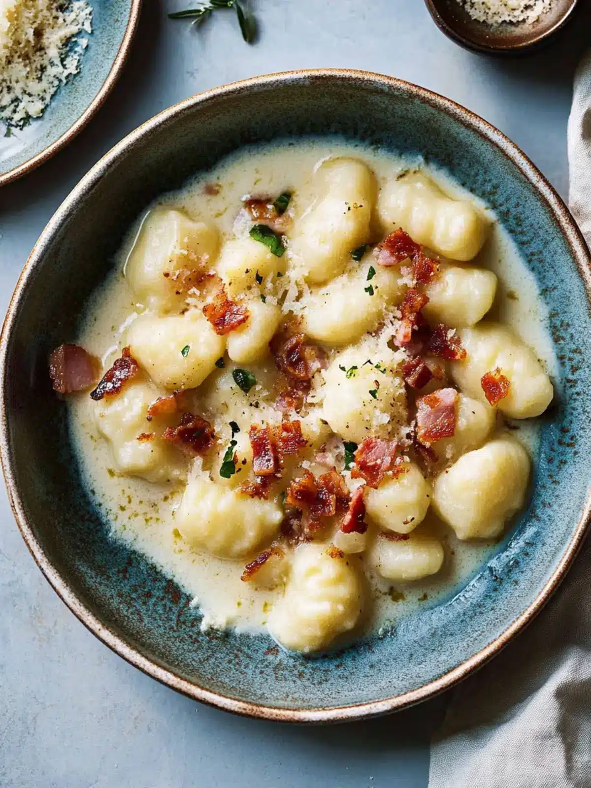 Creamy Cauliflower Gnocchi with Crispy Pancetta Bliss 2 Creamy cauliflower gnocchi with crispy pancetta