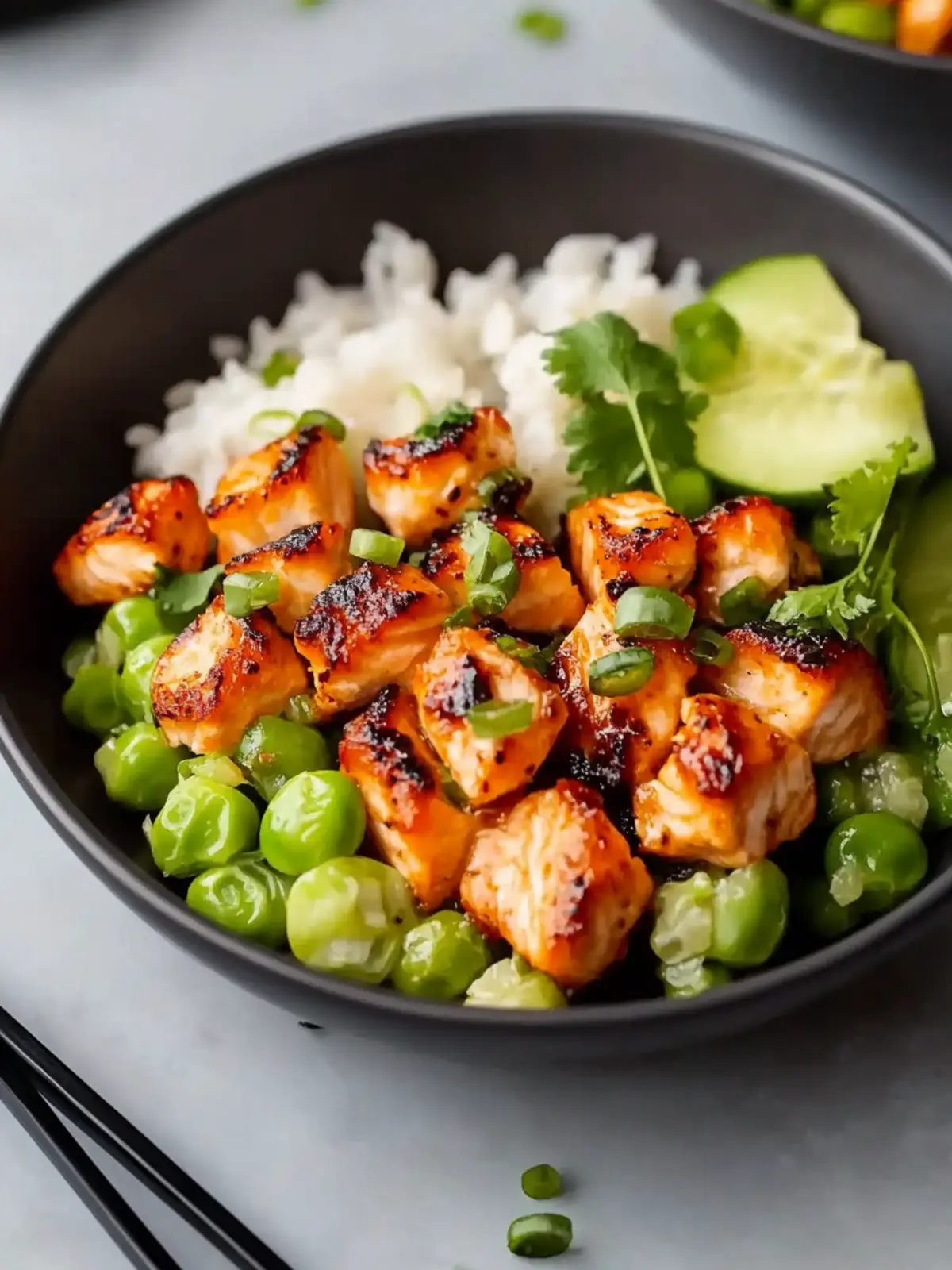 Irresistible Bang Bang Salmon with Fresh Cucumber Avocado Salad 3 Bang Bang Salmon