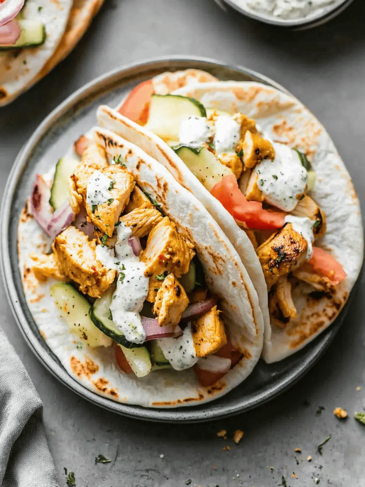 Mouthwatering Chicken Gyros with Easy Homemade Tzatziki 4 Mouthwatering Chicken Gyros with Easy Homemade Tzatziki