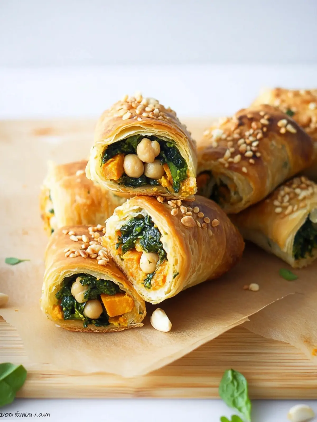 Irresistible Spinach, Chickpea and Sweet Potato Sausage Rolls 3 Spinach, chickpea and sweet potato sausage rolls