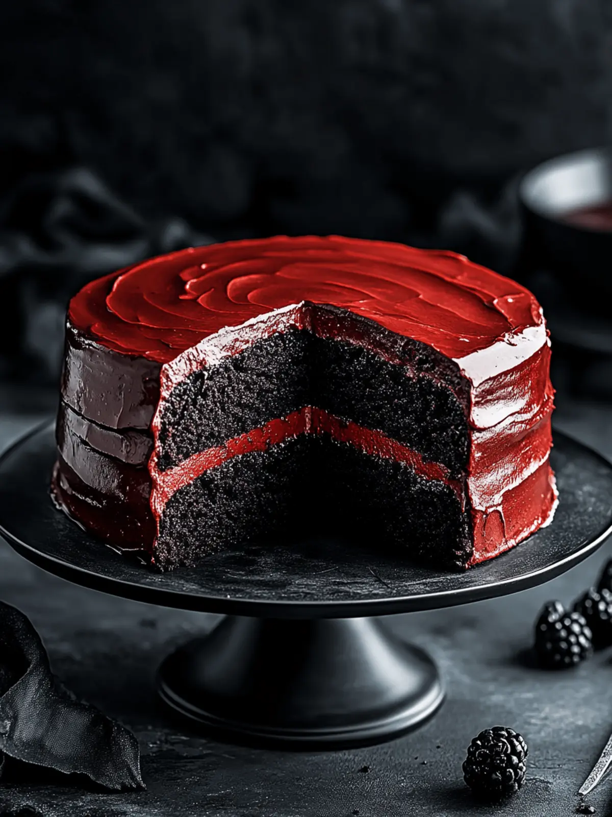 Decadent Black Velvet Cake with Fiery Red Icing Delight 2 Black Velvet Cake
