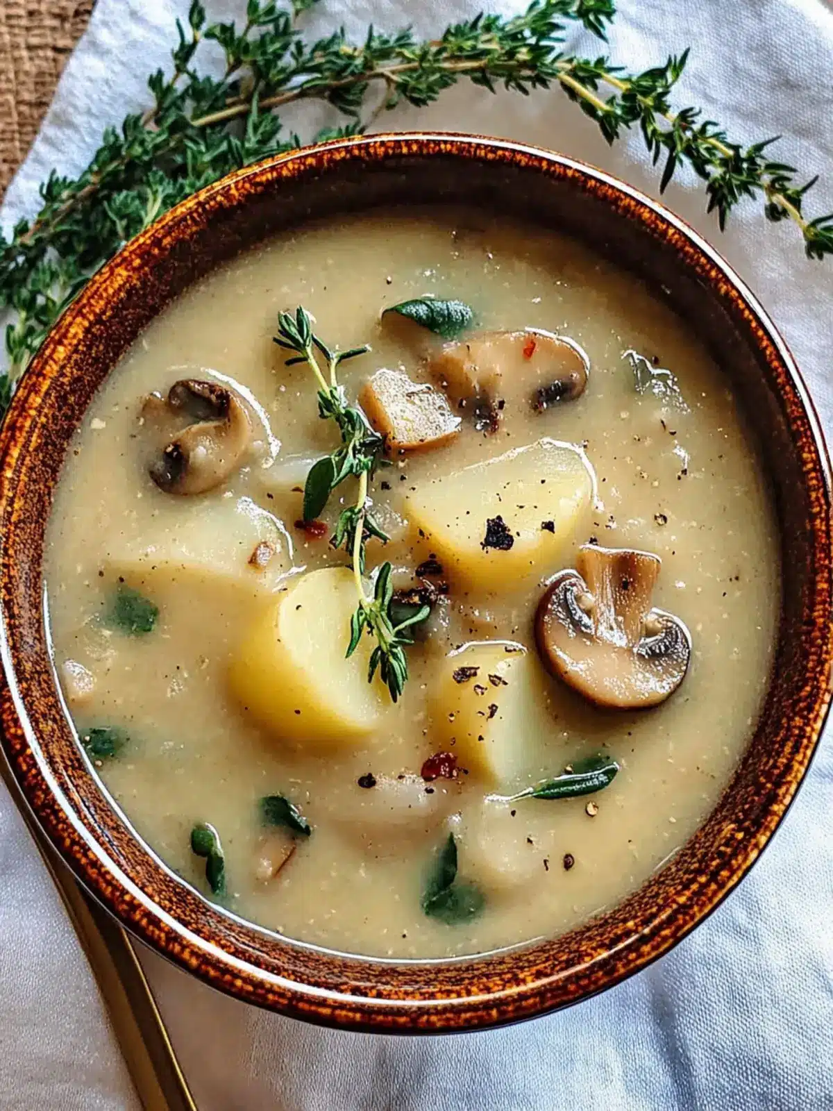 Creamy Vegan Potato Mushroom Soup to Warm Your Soul 3 Vegan Potato Mushroom Soup