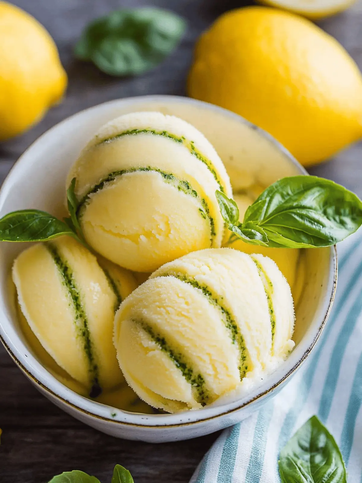 Zesty Lemon Basil Sorbet: Your Summer Chill-Out Delight 4 Lemon Basil Sorbet