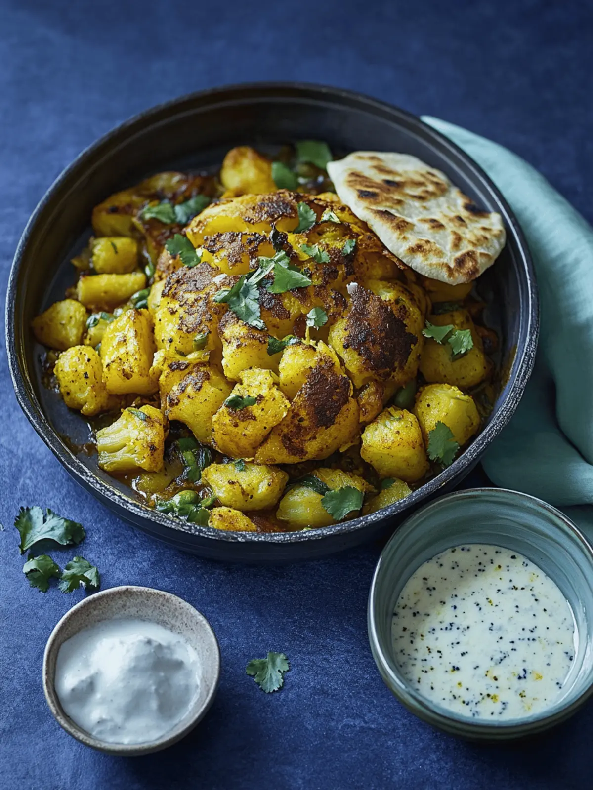 Baked Aloo Gobi with Flatbreads: A Comforting Vegan Delight 4 Baked aloo gobi with flatbreads