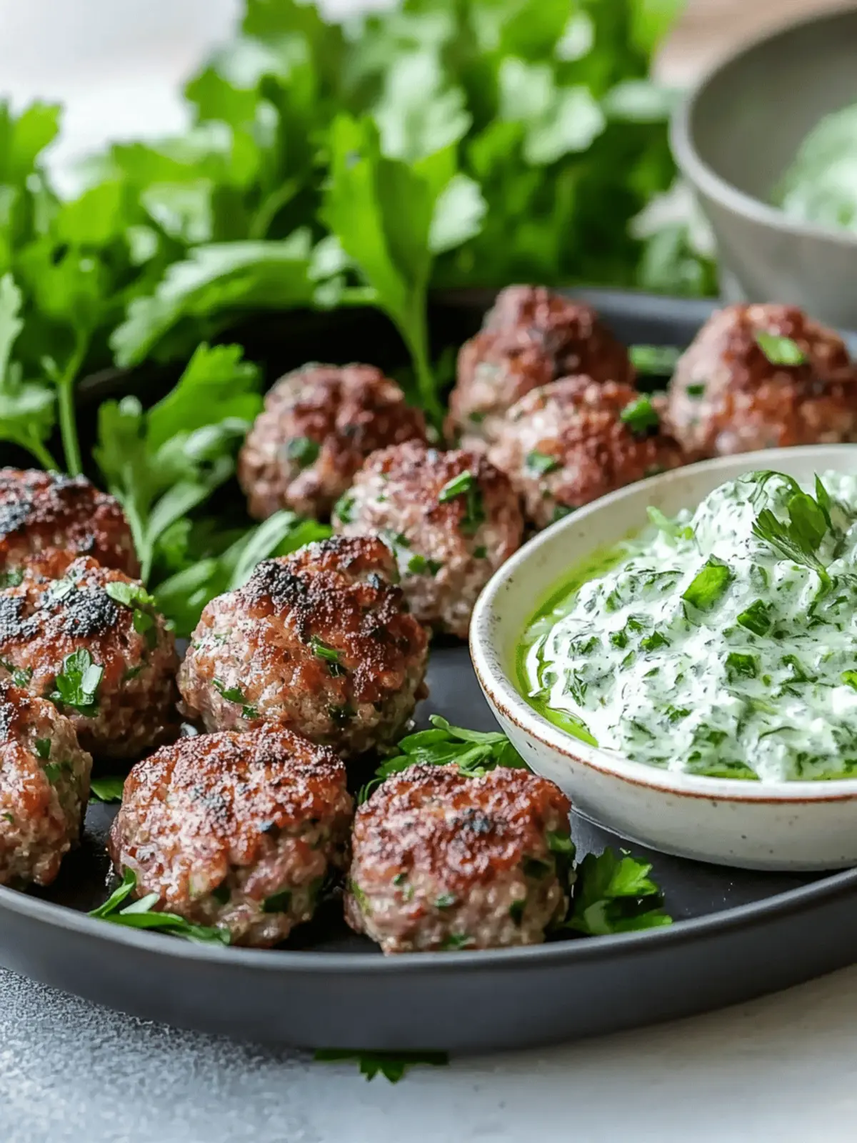 Irresistible Spicy Lamb Meatballs With Green Goddess Dip 3 Spicy Lamb Meatballs With Green Goddess Dip