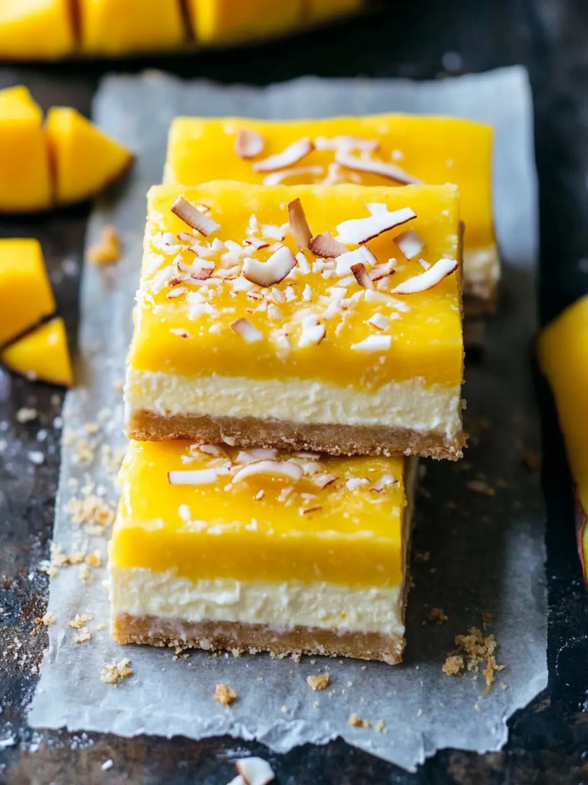 Decadent Coconut Mango Cheesecake Bars You ll Adore 2 Coconut Mango Cheesecake Bars