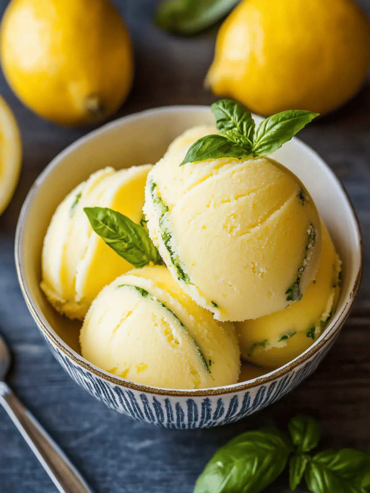 Zesty Lemon Basil Sorbet: Your Summer Chill-Out Delight 3 Lemon Basil Sorbet