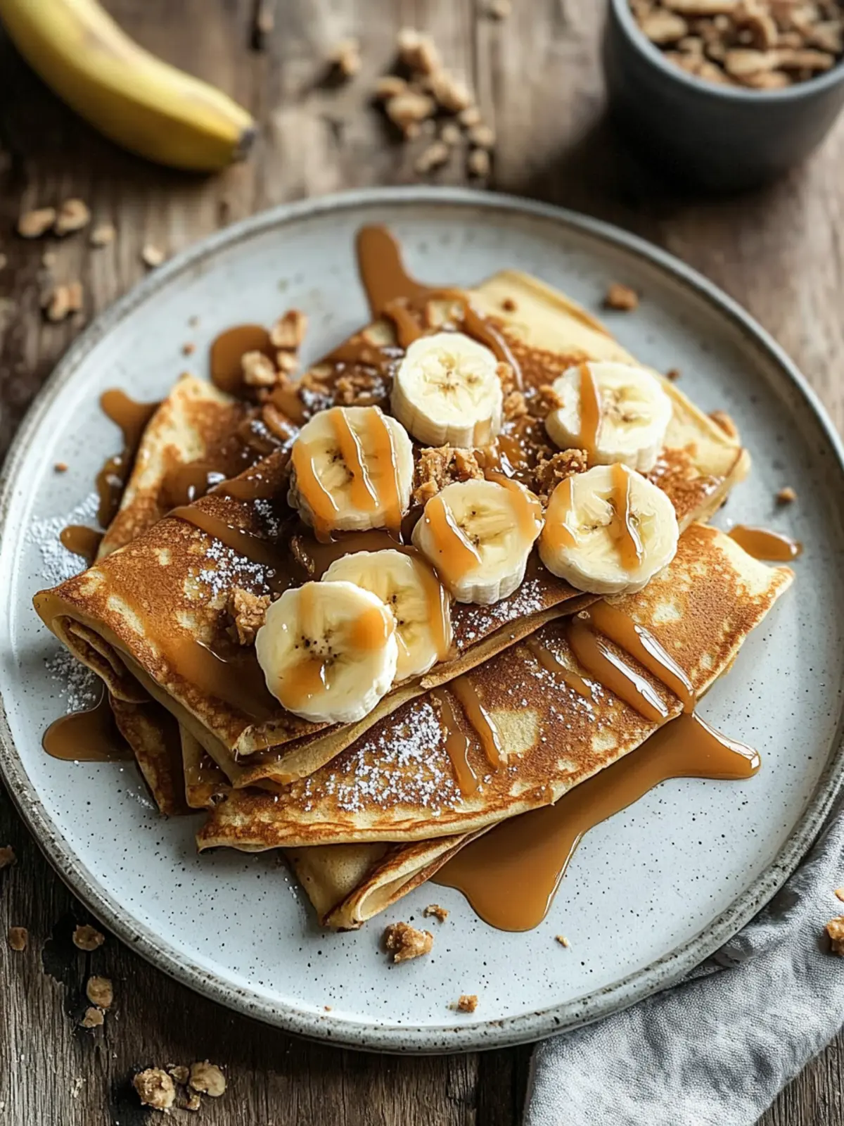 Indulge in Biscoff Cookie Butter Banana Crepes With Caramel Drizzle 4 Biscoff Cookie Butter Banana Crepes With Caramel Drizzle