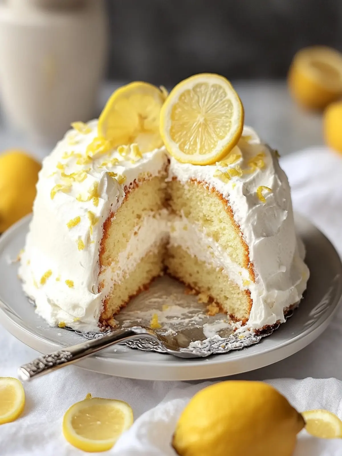 Heavenly Lemon Angel Food Cake with Creamy Lemon Sauce 3 Lemon Angel Food Cake with Lemon Cream