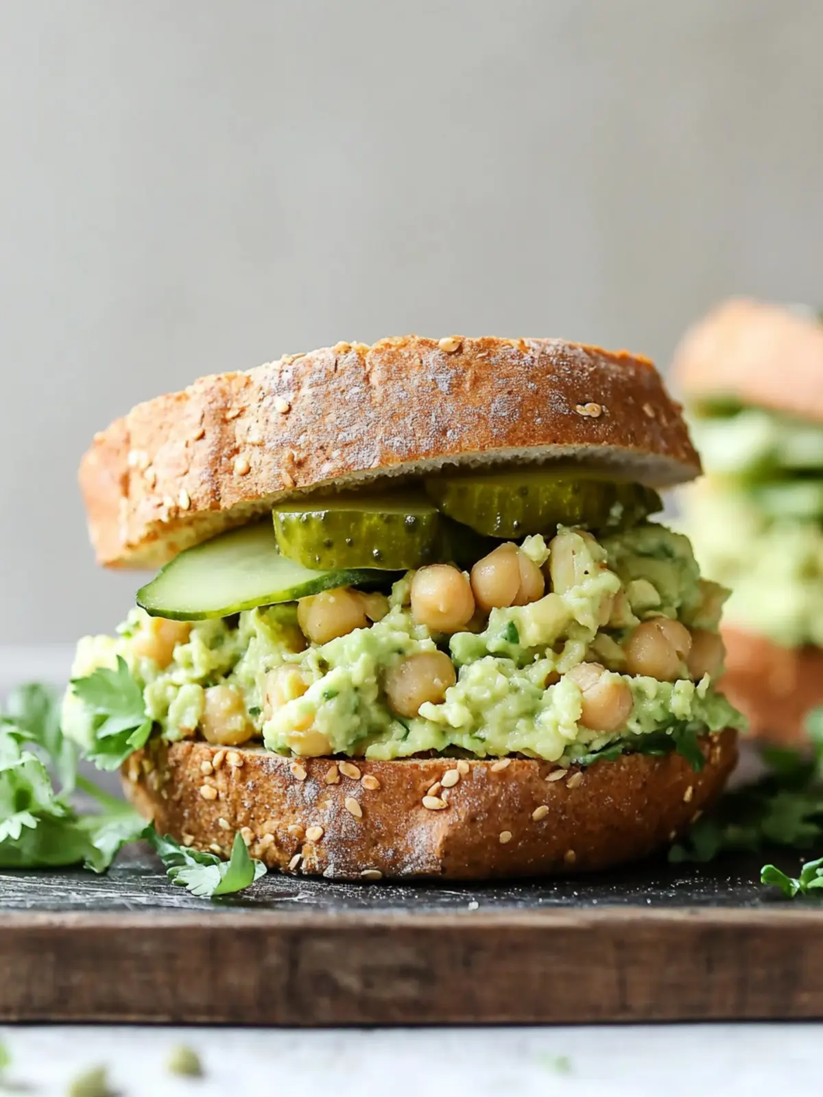 Smashed Chickpea Avocado Dill Pickle Sandwiches for Easy Lunches 2 Smashed Chickpea Avocado Dill Pickle Sandwiches