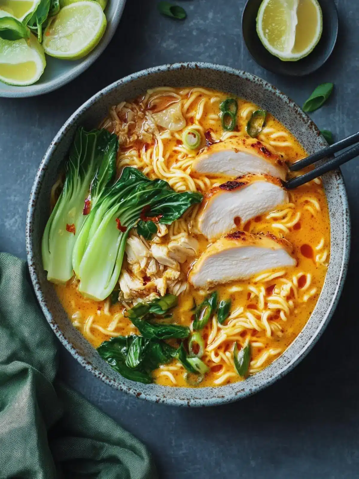 Savor Homemade Coconut Curry Ramen with Chicken & Bok Choy 2 Coconut Curry Ramen with Chicken and Bok Choy