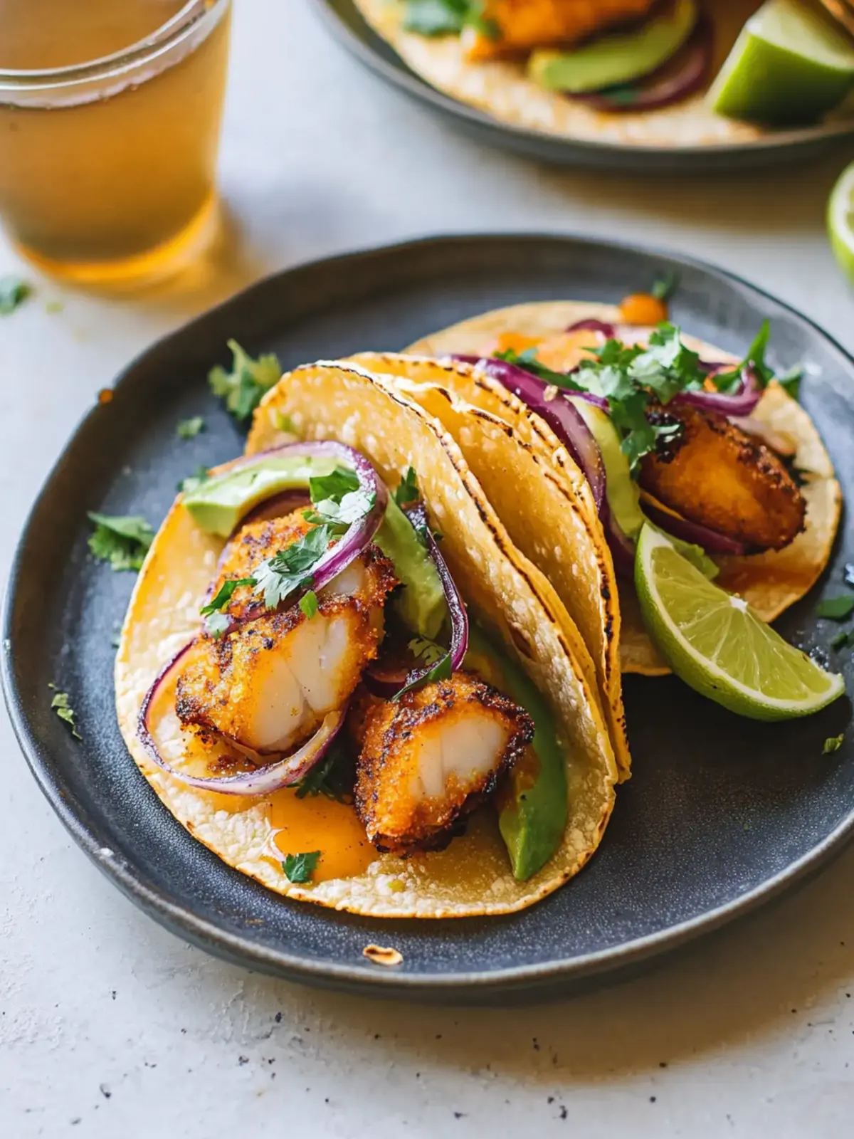 Crispy Beer Battered Vegan Fish Tacos with Sweet Chili Glaze 2 Beer Battered Vegan Fish Tacos with Sweet Chili Glaze