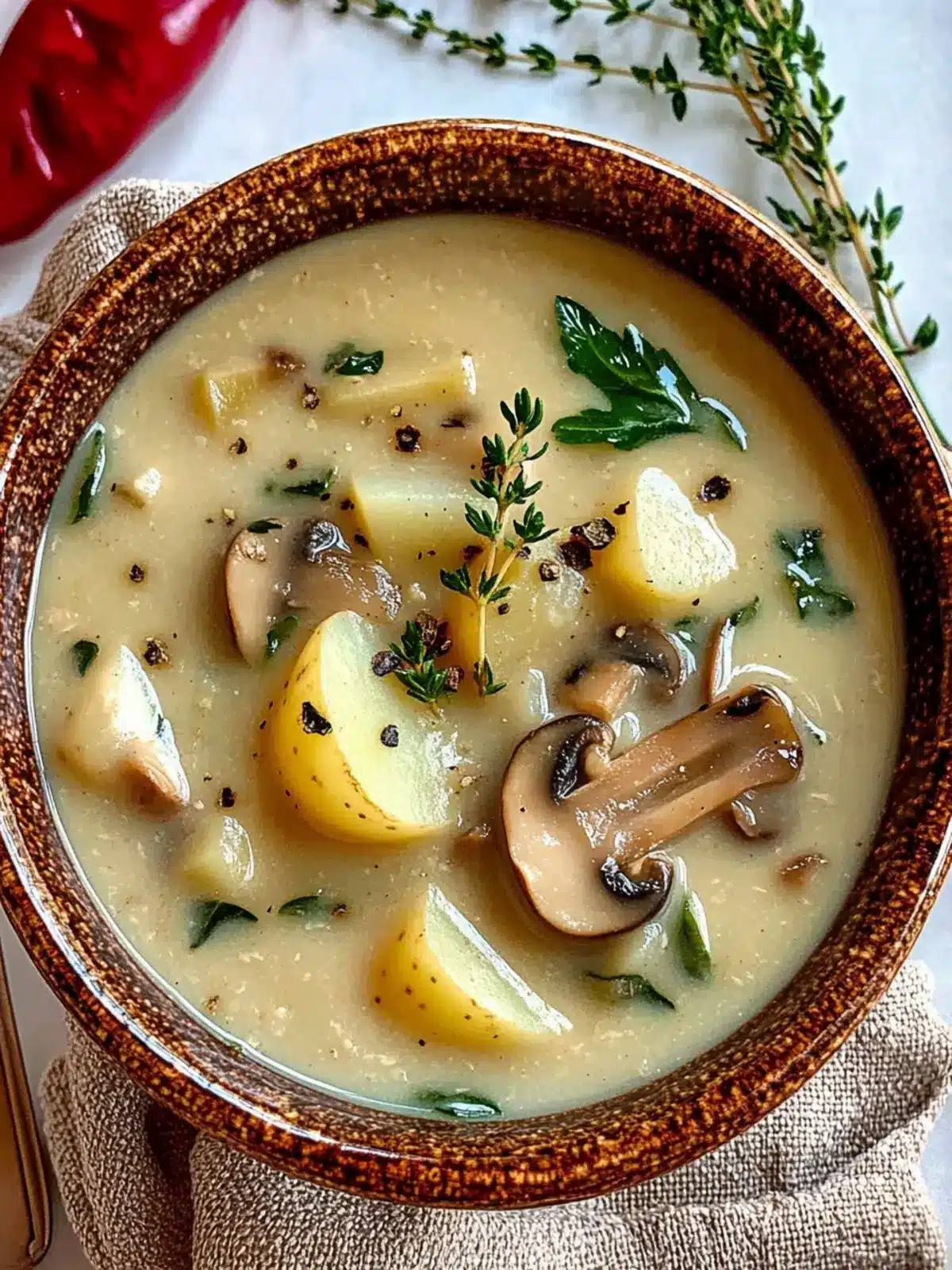 Creamy Vegan Potato Mushroom Soup to Warm Your Soul 2 Vegan Potato Mushroom Soup