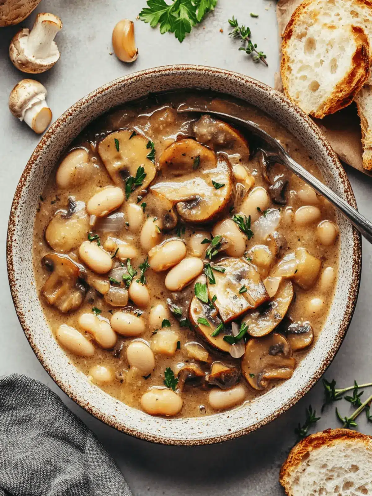 Comforting Cozy White Bean Mushroom Stew for Chilly Nights 2 Cozy White Bean Mushroom Stew