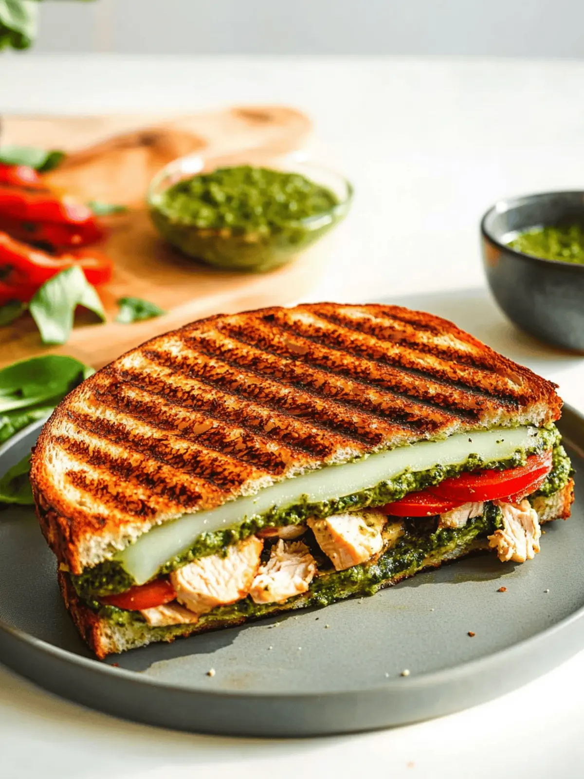 Loaded Chicken Pesto Panini That's Protein Packed and Delicious 4 Loaded Chicken Pesto Panini