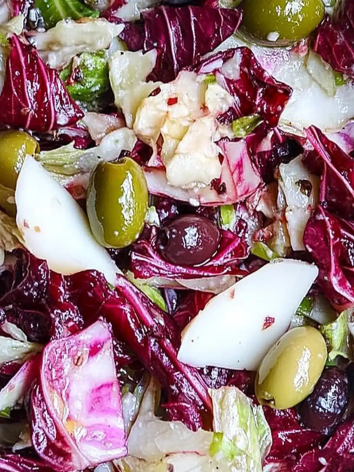 Zesty Radicchio Salad with Green Olives & Parmesan Magic 4 Radicchio Salad with Green Olives & Parmesan