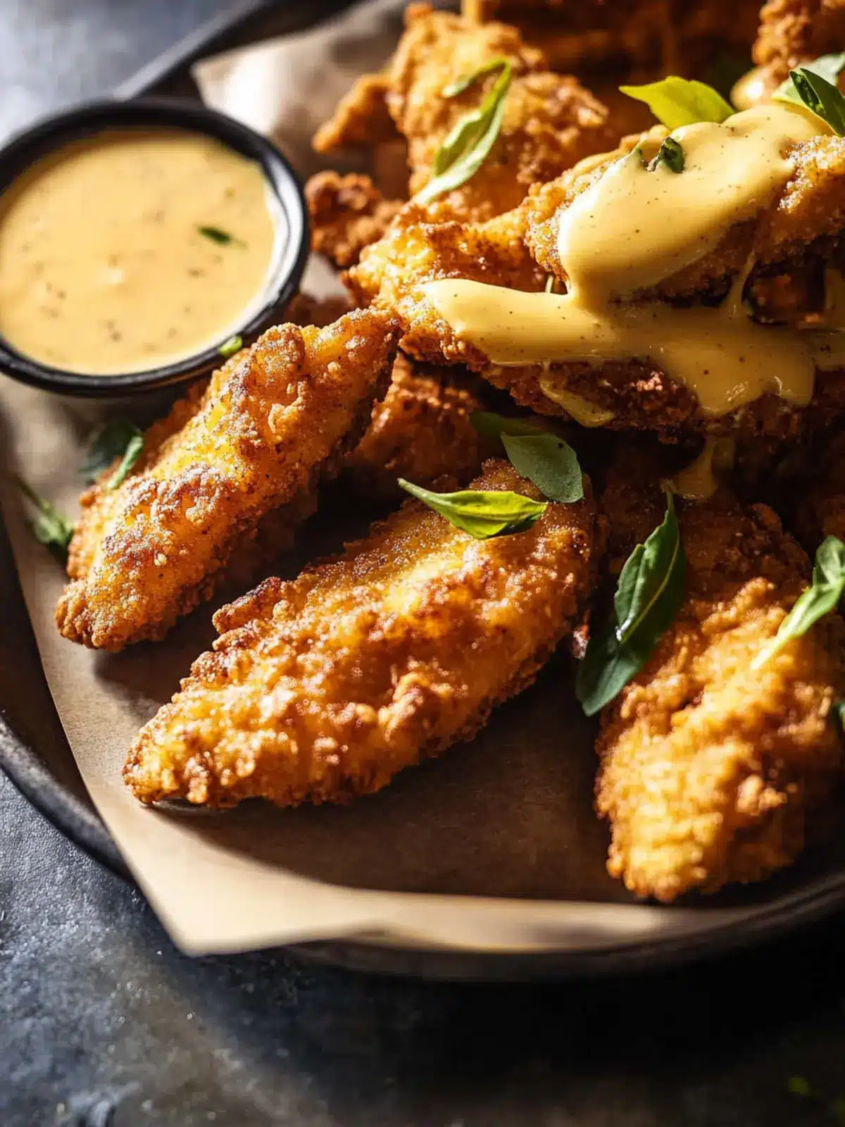 Pretzel Chicken Fingers with Honey Mustard Cheese Sauce Bliss 2 Pretzel Chicken Fingers with Honey Mustard Cheese Sauce