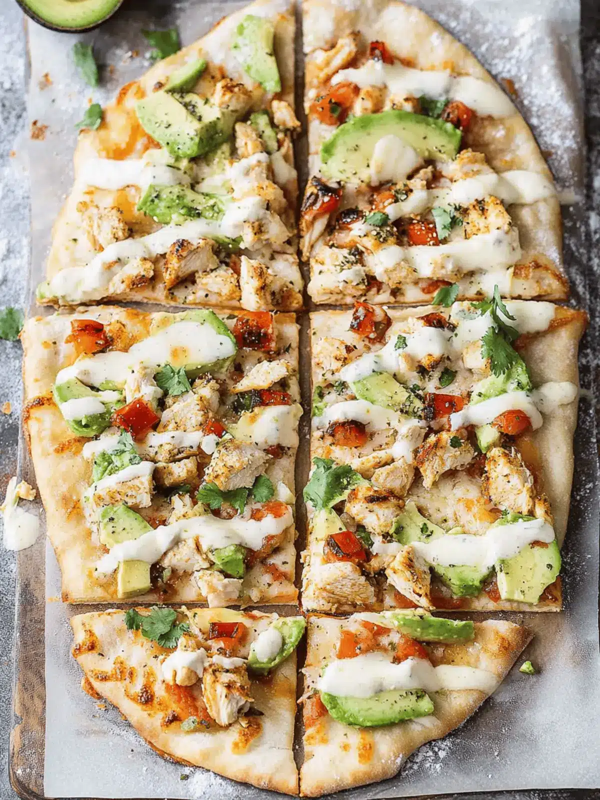 Avocado Chicken Flatbread Pizza That's Guilt-Free Deliciousness 4 Avocado Chicken Flatbread Pizza