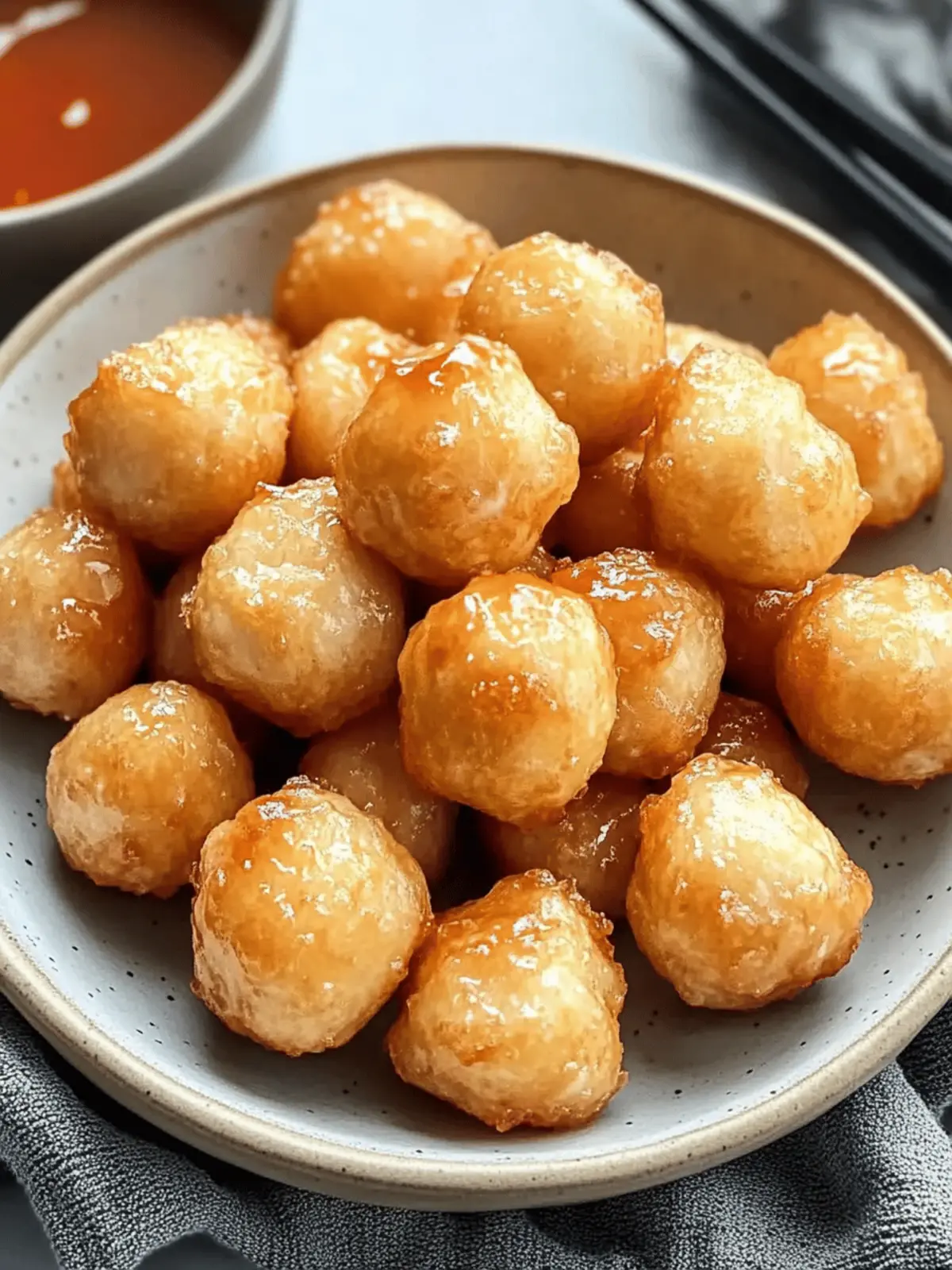 Crispy Chinese Chicken Balls with Sweet and Sour Sauce Delight 3 Chinese Chicken Balls with Sweet and Sour Sauce