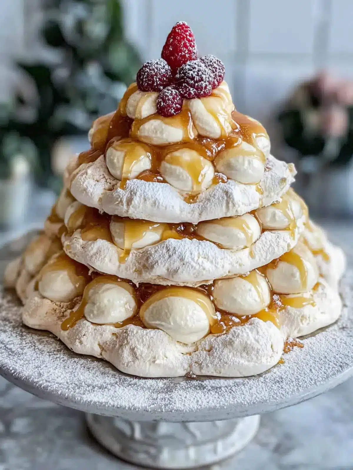 Decadent Salted Caramel Stacked Pavlova for Your Holiday Table 3 Salted Caramel Stacked Pavlova