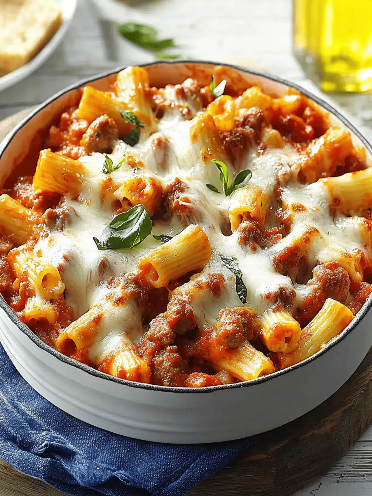 Four-Cheese Sausage Rigatoni: Comfort Food Delight at Home 2 Four-Cheese Sausage Rigatoni
