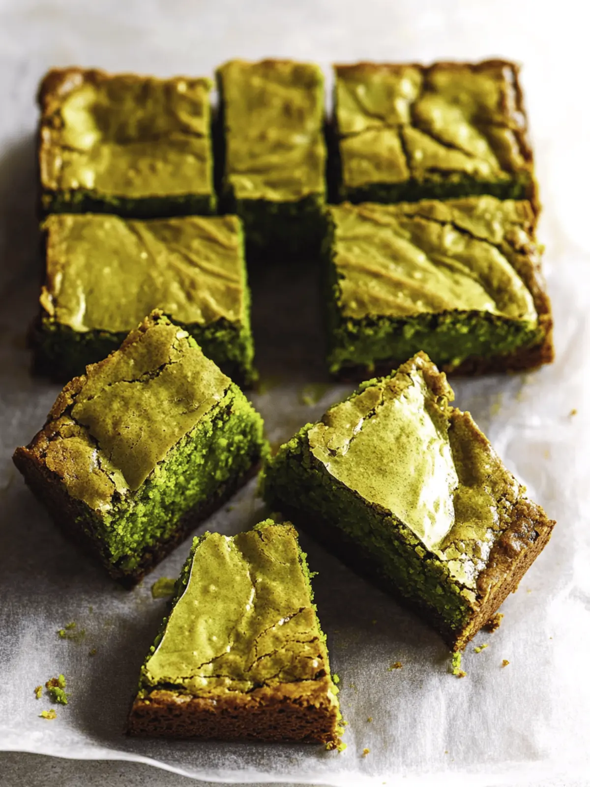 Fudgy Matcha Brownies with Brown Butter Bliss 2 Matcha Brownies