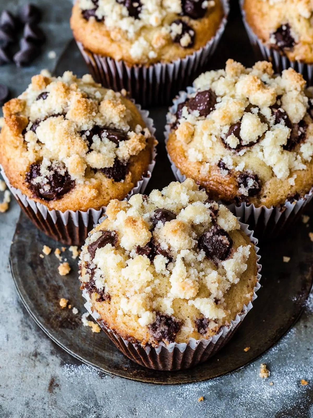 Irresistible Chocolate Chip Crumble Muffins You'll Love 4 Chocolate Chip Crumble Muffins